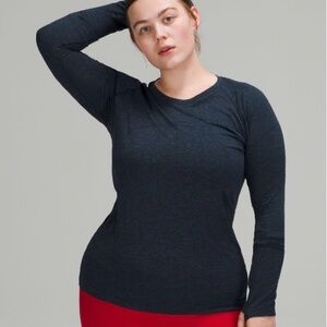 Lululemon Ink Blue/True Navy Swiftly Tech Long Sleeve Shirt 2.0 - Size 20